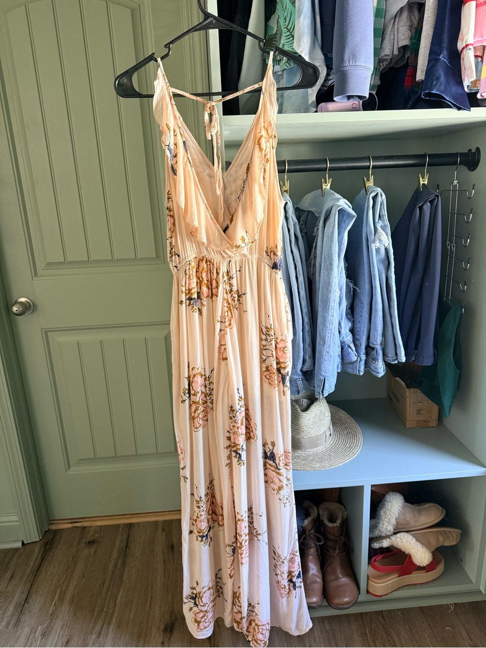 Altar’d State Boho Floral Jumpsuit with Spaghetti Straps
